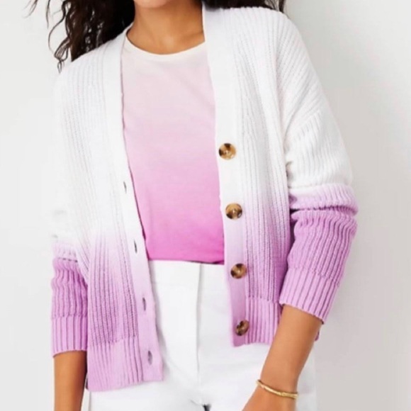 Ann Taylor Ombre Knit Cardigan Sweater in size L - Picture 1 of 6